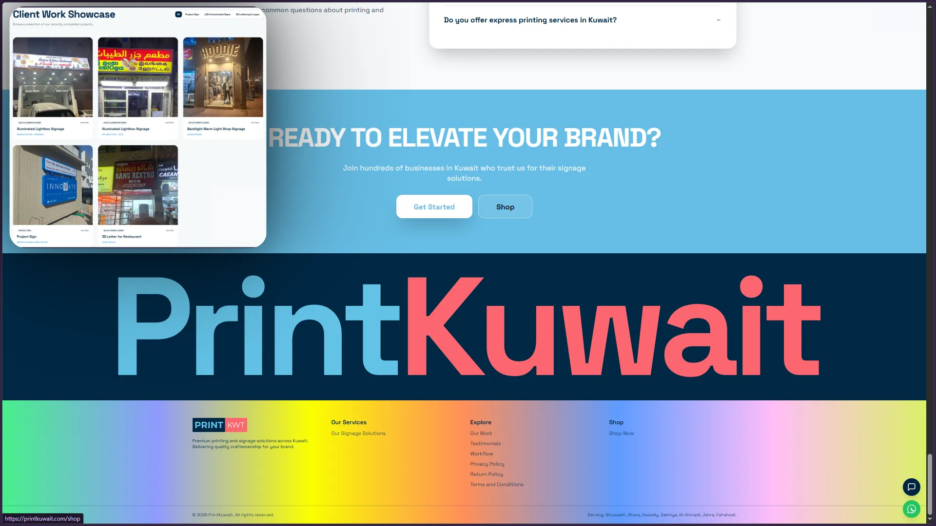 PrintKuwait website preview